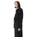DEE OCLEPPO WOMEN'S WINONA CHIFFON BANDED RUSHED BLOUSE WOMEN SIZE S - BLACK - Brand New