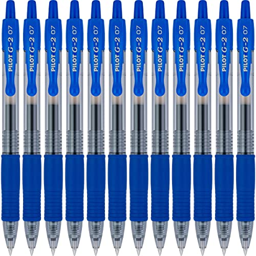 Pilot G2 Premium Gel Roller Pens, Fine Point 0.7 mm, Blue Pack of 12 - Brand New