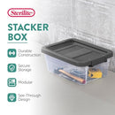 B0B1S57SJR Sterilite Modular Stacker Box with Latching Lid, 16 Quart, 6-Pack - Brand New