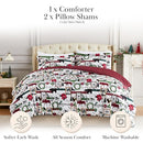 Southshore Fine Living, Inc. Full/Queen Comforter Set 2 Pillow Cases - Red Plaid - Like New