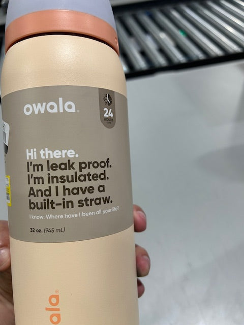 OWALA FREESIP 32OZ STAINLESS STEEL WATER BOTTLE - SANDY SHORES - Like New