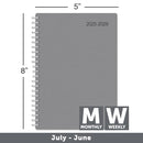 OFFICE DEPOT 2025-2026 WEEKLY/MONTHLY PLANNER 5" X 8" 30% RECYCLABLES - GRAY - Brand New
