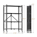 HEALSMART HEAVY DUTY 4-TIER FOLDABLE METAL RACK, HKSHLFFOLD28154904B - BLACK - Like New