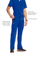 CHEROKEE INFINITY MEN SCRUB PANTS 6 POCKETS TAPERED LEG SIZE L GALAXY BLUE - Brand New