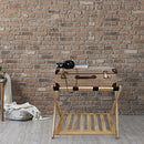 Casual Home Luggage Rack with Shelf, Natural - Like New