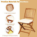 Toolsempire 3 Pieces Patio Bistro Set Acacia Wood Round Coffee Table - Cream - Brand New