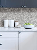 NuWallpaper Charcoal Saraya Peel and Stick Wallpaper Grey 20.5 in x 18 ft - Brand New