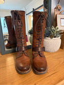 PIKOLINOS WOMEN'S BROWN LACE-UP MID-CALF LEATHER BOOTS BUCKLE SIZE: 8.5 - BROWN - Like New