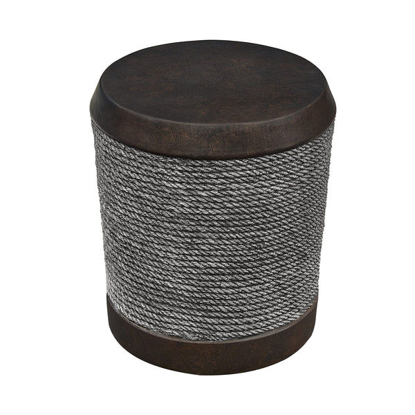 BALL & CAST END CONCRETE ACCENT SIDE TABLE TWO TONE BARREL - - Scratch & Dent