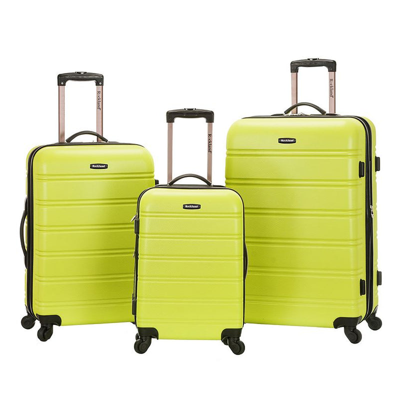 ROCKLAND MELBOURNE 3-PIECE HARDSIDE SPINNER LUGGAGE SPINNER 28/24/20 - LIME - Brand New