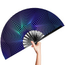 OMyTea Rave Clack Hand Fan for Men/Women -Large Chinese Japanese Bamboo Folding - Like New