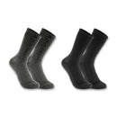 SC9602M CARHARTT  MEN'S WOOL SYNTHETIC CREW SOCKS 2 PACK SIZE MEN L - BLACK - Like New