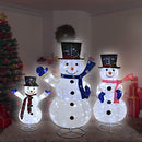 Pre Lit Christmas Snowman Family, Set of 3 Snowman with Lights B08K4C3YTQ - Brand New
