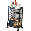 SRJZMLY 7-Tier Rolling Cart Hanging File Organizer - Black - Like New