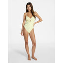 NO BOUNDARIES FEMME FLORAL PRINT ONE-PIECE SWIMSUIT SIZE LARGE 12-14 - YELLOW - Brand New