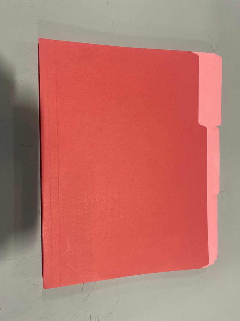 OFFICE DEPOT® BRAND 2-TONE FILE FOLDERS, 1/3 CUT, LETTER SIZE,PACK OF 24 - RED - Like New