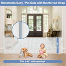 SAIR PET REINFORCED 90 INCH WIDE DOORWAY GATE, FOR DOORS, DOGS, BABIES - WHITE - Like New