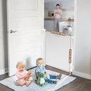 BTXON RETRACTABLE BABY & PET GATE - 55" AUTO LOCK MESH GATES - WHITE - Brand New