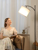 AMBIMALL 60" FLOOR 3s AREAS STANDING LAMP, 9W BULB, FLABMO8P - BLACK/BEIGE - Like New