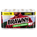 Brawny Tear-A-Square Paper Towels 8 Double Rolls B09NW9J5MD - 3 PLY - Brand New