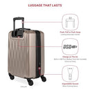 SWISSGEAR 7272 ENERGIE EXPANDABLE HARDSIDE LUGGAGE SPINNER 3-PIECE - LIGHT GOLD - Brand New