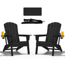 Nevilywood Folding Adirondack Chair Extended Ergonomic Backrest Black 2PCS - Like New