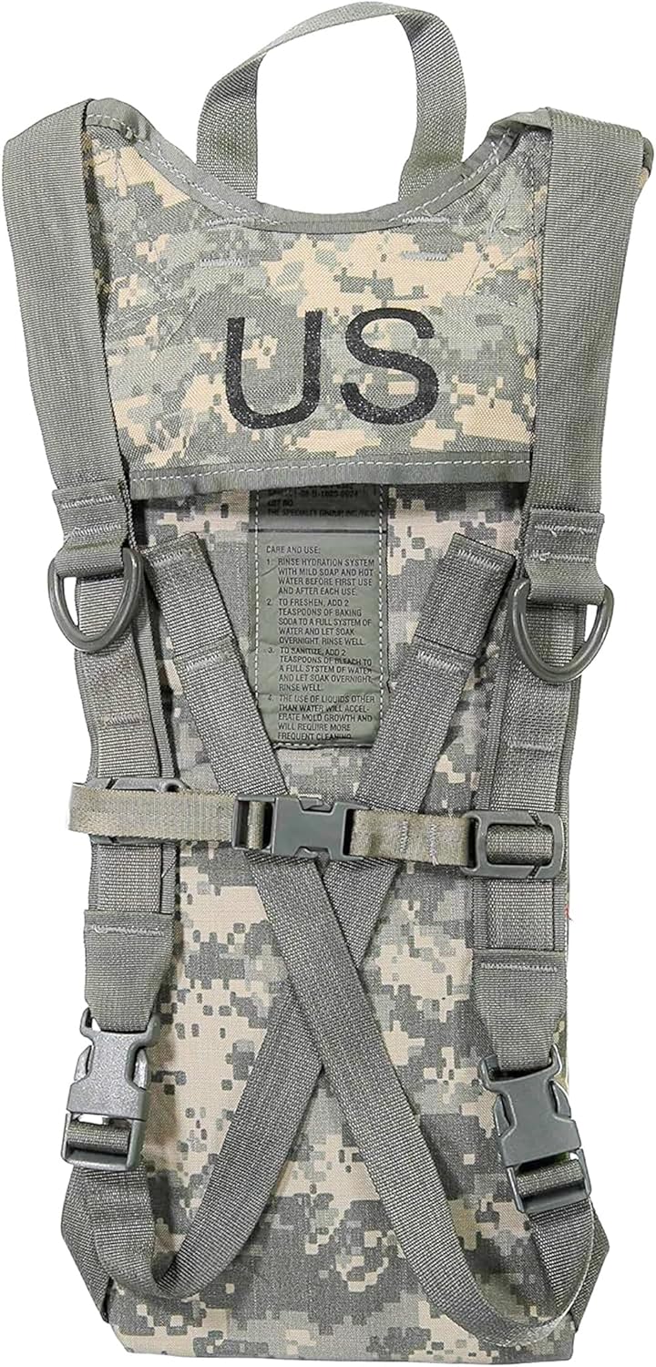 GENUINE US MILITARY GI MOLLE HYDRATION CARRIER IMPORTED 3L/100 OZ. - ACU CAMO - Like New