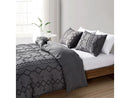 BIBB HOME 2000 THREAD COUNT TUFTED CLIPPED 3-PIECE DUVET COVER FULL/QUEEN - GRAY - Like New