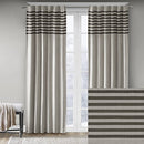 MADISON PARK CURTAINS ROD POCKET, DUNE PIECED BACK, 42 X 84", GREY WITH STRIPES - Like New