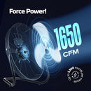 NEXAIR 12" HIGH-VELOCITY INDUSTRIAL FLOOR FAN 180° 3-SPEED HEAVY-DUTY - BLACK - Like New