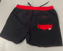 DIESEL BMBX-WAVE 2.017 BLACK SWIM SHORTS - SIZE:L - BLACK/RED - Brand New