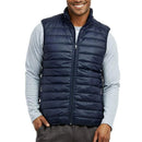GALAXY PLAYERTEES MEN'S MODERN FIT PACKABLE MIDWEIGHT PUFFER VEST - LARGE - NAVY - Like New