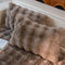 NEELVIN BROWN FAUX FUR COZY SOFT DOUBLE-SIDED THROW PILLOW COVERS, SET OF 2 - Like New