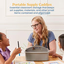 ECR4Kids 2-Compartment Large Storage Caddy Organizer 6-Pack Grey - Brand New