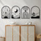 Glamativity 4 Pack Black Metal Wall Art, 3D Textured (MD007-1 SHO-Black Boho) - Like New