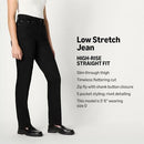 AEWM46365M25 AMAZON ESSENTIALS Women's Jeans High-Rise Straight, Size 2, Black - Like New
