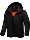 Bantrek Men's Rain Jacket Waterproof Windbreaker Hooded Softshell - Black - XL - Like New