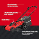CRAFTSMAN ELECTRIC LAWN MOWER, 20-INCH, CORDED, 13-AH (CMEMW213), RED - Like New