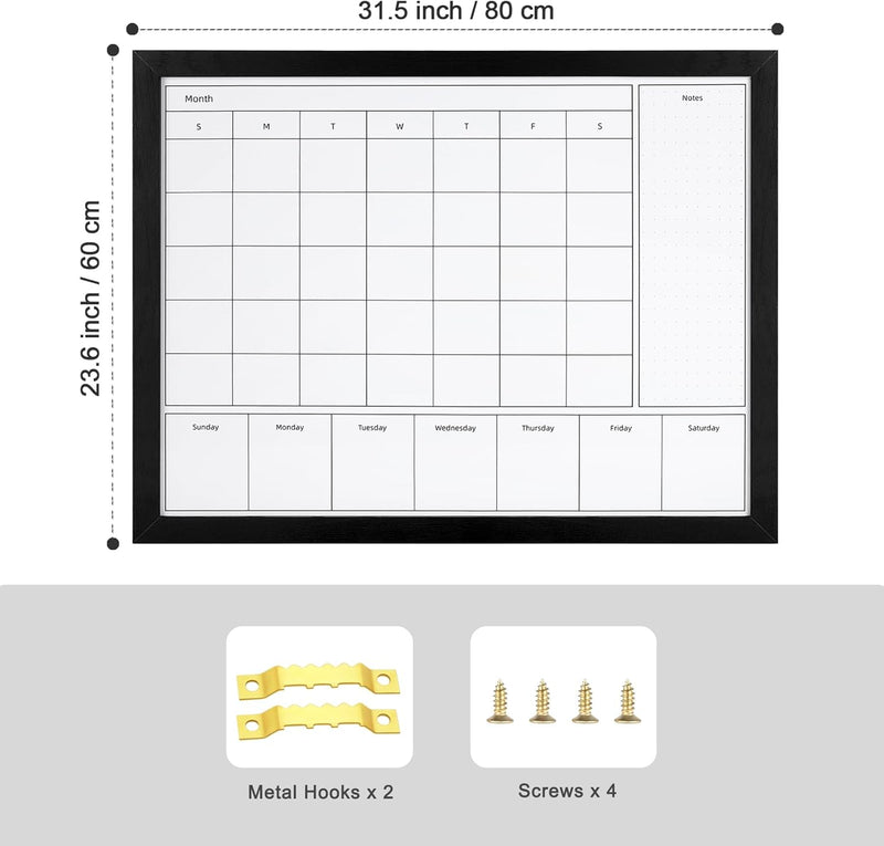GENERIC 3-IN-1 DRY ERASE CALENDAR FOR WALL, MAGNETIC MONTHLY & WEEKLY CALENDAR - Brand New