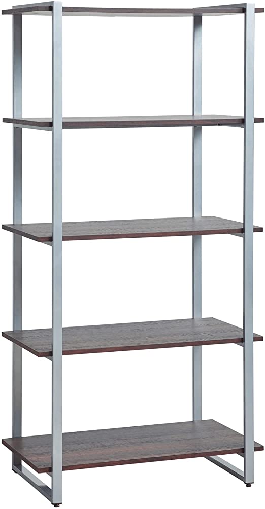 Realspace Trezza 60"H 4-Shelf Bookcase 4108440 - Warm Walnut Like New