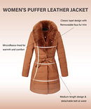 Bellivera Women's Winter Puffer Jacket Cold Resistant Patchwork 5527 CAMEL L - Brand New