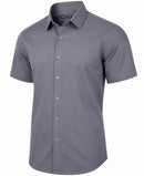 JAMES TAILOR SHORT SLEEVE DRESS SHIRT - SIZE: MEN XL - GRAY - Brand New