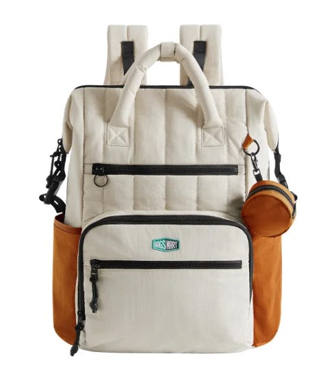 BAGSMART WALKER 14L KIDS BACKPACK W/ DETACHABLE PENCIL CASE - ORANGE/WHITE - Brand New
