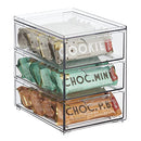mDesign Plastic Stackable Storage Organizer Bin for (4 Pack) - Clear - Brand New