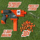 NERF PRO STRYFE X DART SEMI-AUTO BLASTER, 30 DARTS, EYEWEAR - ORANGE/GRAY - Like New