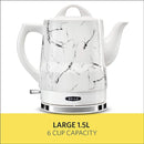 BELLA 1.5 Liter Electric Ceramic Tea Kettle Boil Dry Protection - WHITE MARBLE Like New