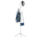 Hupmad Wooden Tree Coat Rack Stand 3 Adjustable Height 8 Hooks - WHITE - Like New