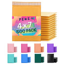 Yens Kraft Bubble Mailers 4x8 500 Pack Usable Space 4x7 KF