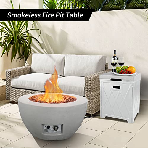Kante 25" Propane Fire Table with Assemblable Tank Cover A-B01-81904-SW01 - Gray - Like New