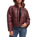LW2RU483 LEVI'S WOMENS LEVI'S WOMEN'S VEGAN LEATHER QUILTED SHORTY PUFFER - Brand New